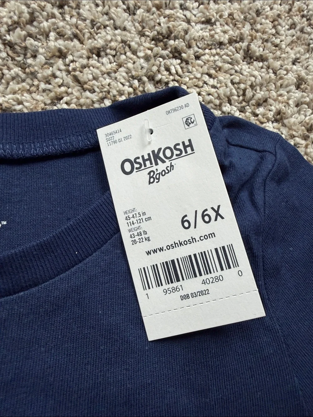 NWT OshKosh B'gosh Navy Tee with Red, Bright & Blue Popsicle size 6/6X